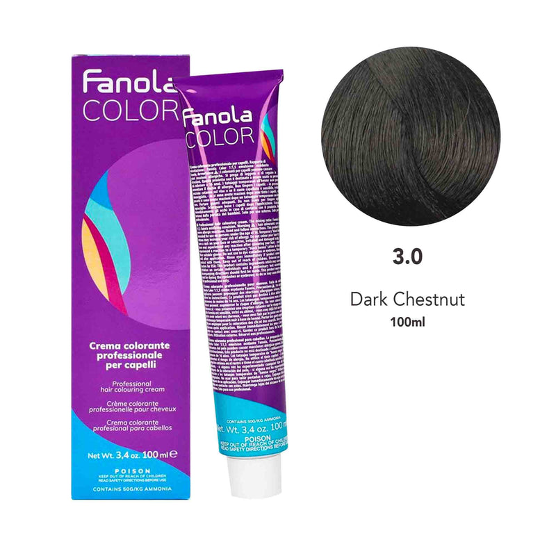 Fanola Hair Coloring Cream 3.0 Dark Chestnut 100ml - Dayjour