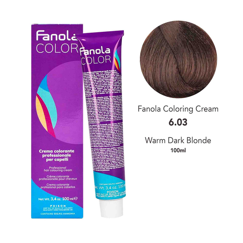 Fanola Hair Coloring Cream 6.03 Warm Dark Blonde - dayjour
