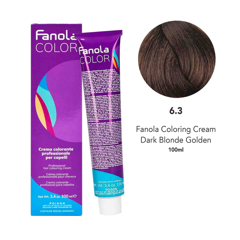 Fanola Hair Coloring Cream 6.3 Dark Golden Blonde 100ml - Dayjour