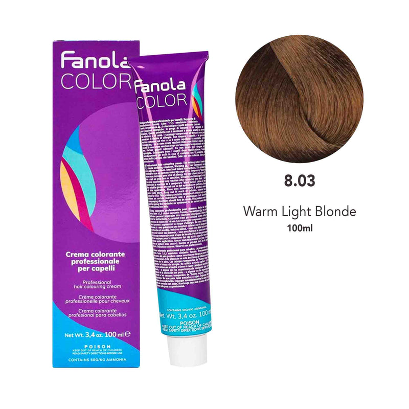 Fanola Hair Coloring Cream 8.03 Warm Light Blonde - Dayjour