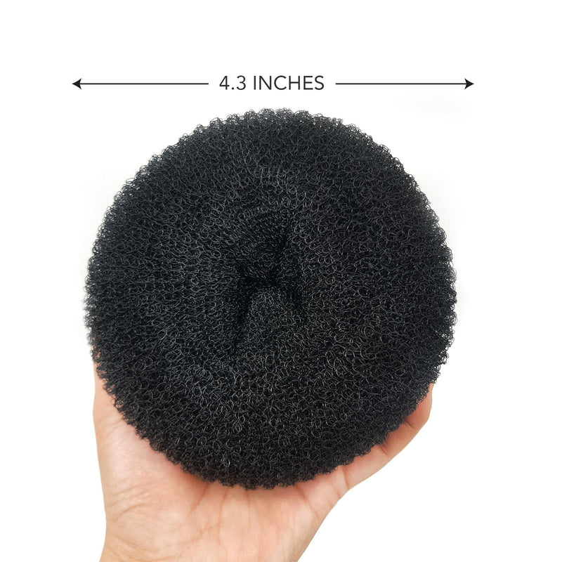 Hashwa Donut hair Bun Black (3 pieces )  XL 4.3 inches