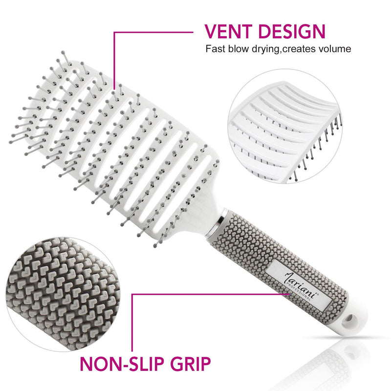 Brush Comb with Magnet (White)