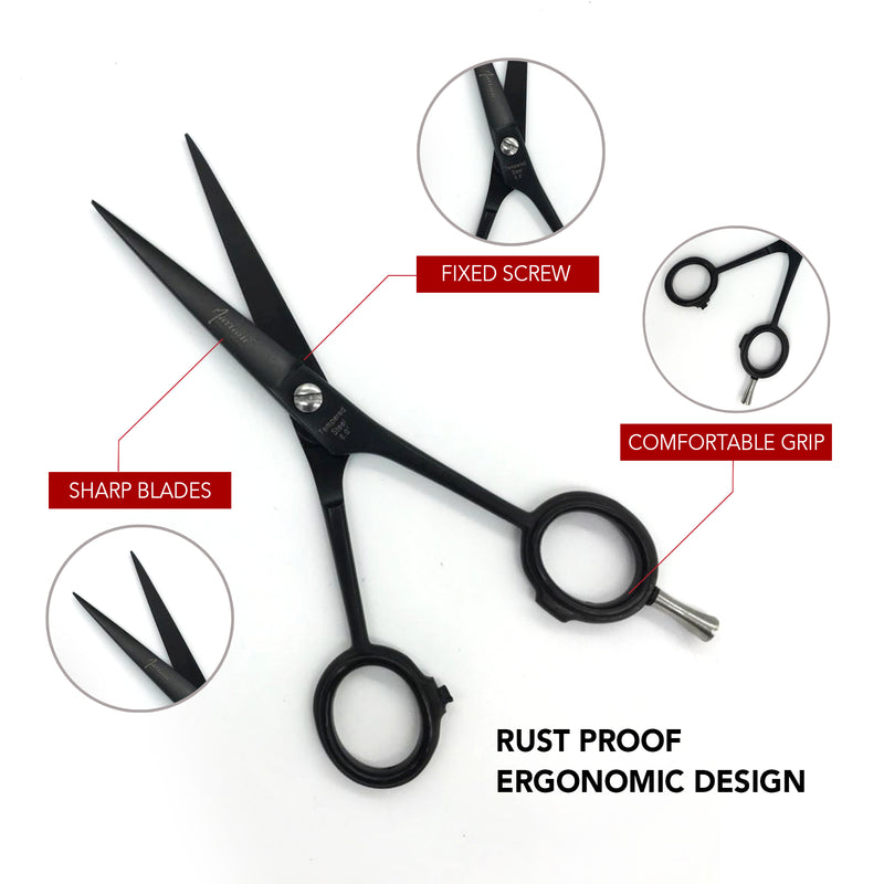 Mariani Professional Tempered steel 6.0 Inch Hair Cutting Scissors (Black)