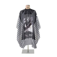 Nylon Waterproof Printed Black stripes Barbers Cape