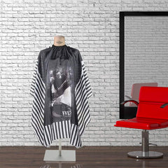 Nylon Waterproof Printed Black stripes Barbers Cape