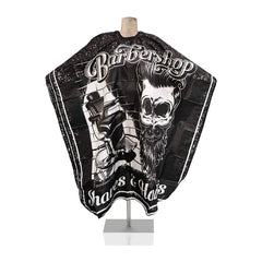 Waterproof Stylish Printed Black Barbers Cape