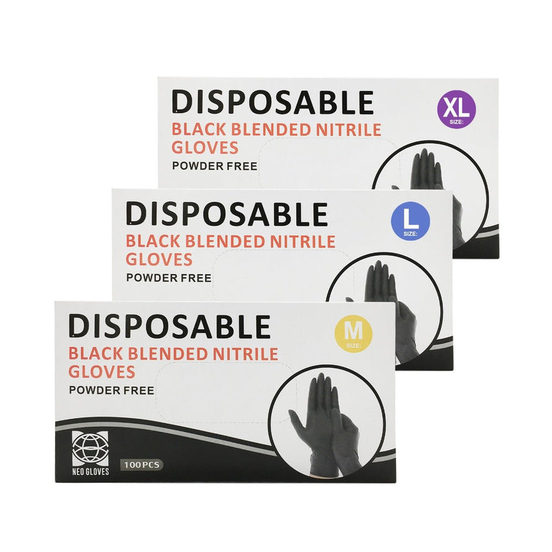 Disposable black blended Gloves Powder free