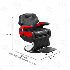 Professional Barber Gents Cutting Chair (Black & Red) - Dayjour