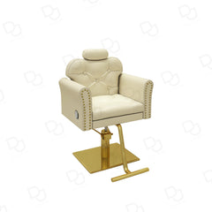 Salon Ladies Luxury Styling Chair Cream and Gold - Dayjour